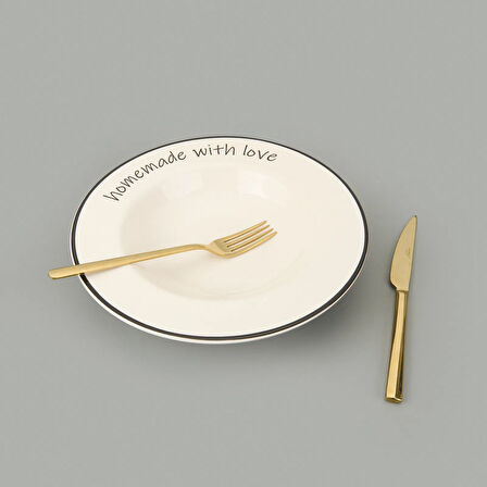 Kitchen Homemade With Love Makarna Tabağı - Renkli - 26 cm