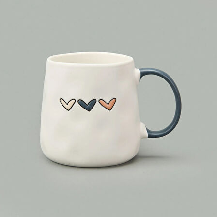 Kitchen Kalp Desenli Kupa - Krem - 450 ml