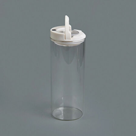 Vakumlu Cam Kavanoz - Şeffaf / Beyaz - 800 ml