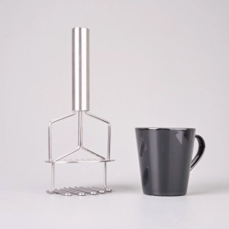 2 Katlı Patates Ezici - Gri - 34 cm
