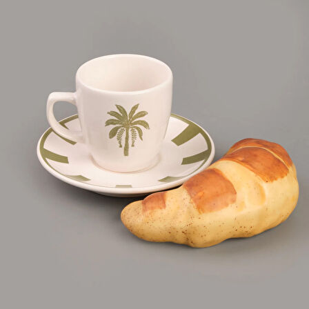 Kitchen Palm 4 Parça Kahve Fincanı Takımı - Renkli - 90 ml