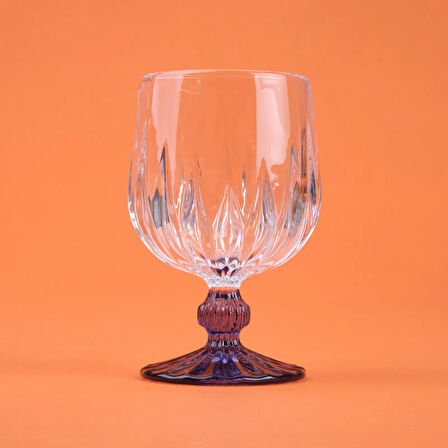 Kitchen Ayaklı Borosilikat Cam Bardak - Mavi / Şeffaf - 210 ml