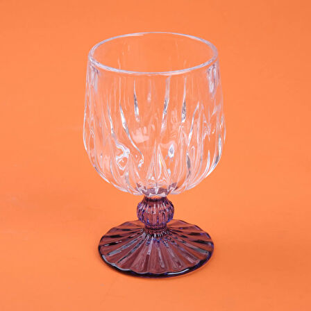 Kitchen Ayaklı Borosilikat Cam Bardak - Mavi / Şeffaf - 210 ml