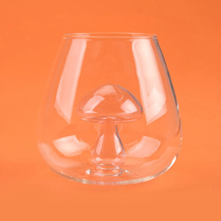 Kitchen Figürlü Borosilikat Cam Meşrubat Bardağı - Şeffaf / Pembe - 510 ml