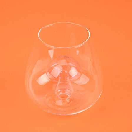 Kitchen Figürlü Borosilikat Cam Meşrubat Bardağı - Şeffaf / Pembe - 510 ml