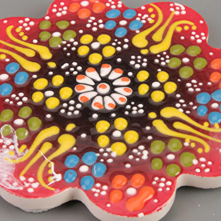 Çini Bardak Altlığı - Renkli - 11 cm