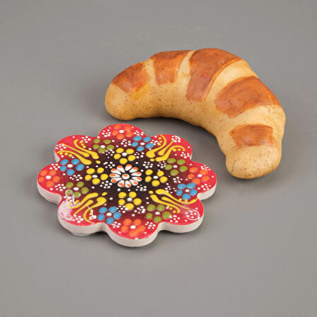 Çini Bardak Altlığı - Renkli - 11 cm