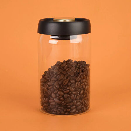 Frasco Vakumlu Saklama Kavanozu - Şeffaf / Siyah - 1,2 lt