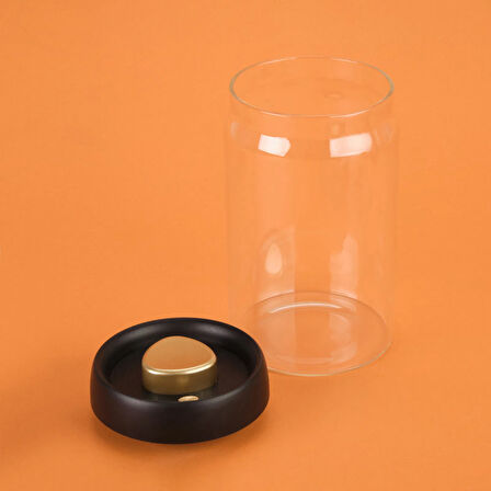 Frasco Vakumlu Saklama Kavanozu - Şeffaf / Siyah - 1,2 lt