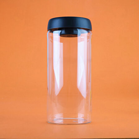 Frasco Vakumlu Saklama Kavanozu - Şeffaf / Siyah - 1,8 lt