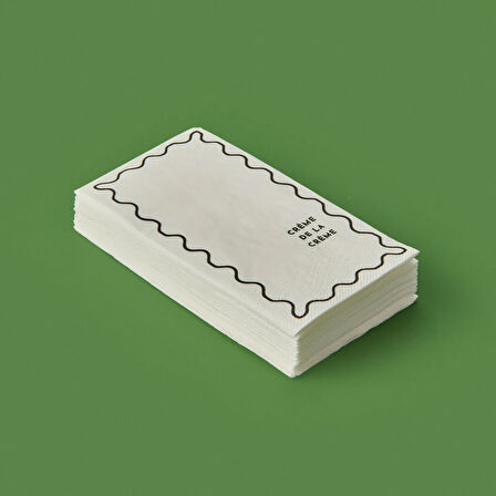 Kitchen 20'li Creme De La Creme Desen Peçete - Gri / Beyaz - 16x8 cm