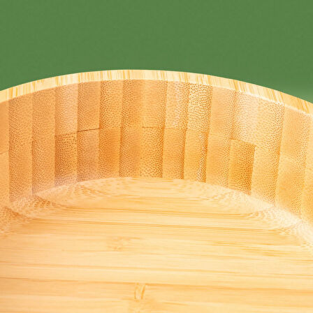 Orta Boy Bambu Kase - Açık Kahverengi - 18x6 cm