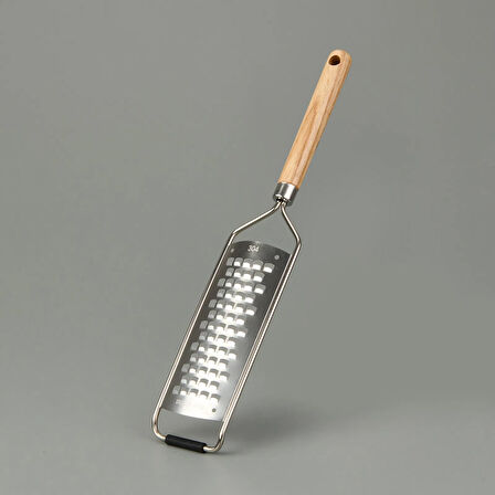 Ahşap Saplı El Peynir Rendesi - Açık Kahverengi / Gri - 31 cm