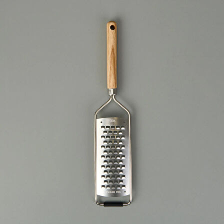 Ahşap Saplı El Peynir Rendesi - Açık Kahverengi / Gri - 31 cm