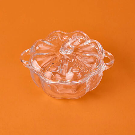Kulplu Cam Şekerlik - Şeffaf - 10 cm