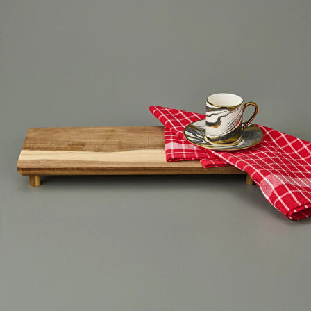 Houseware Ayaklı Sunum Tahtası - Kahverengi - 36x14,5x4 cm