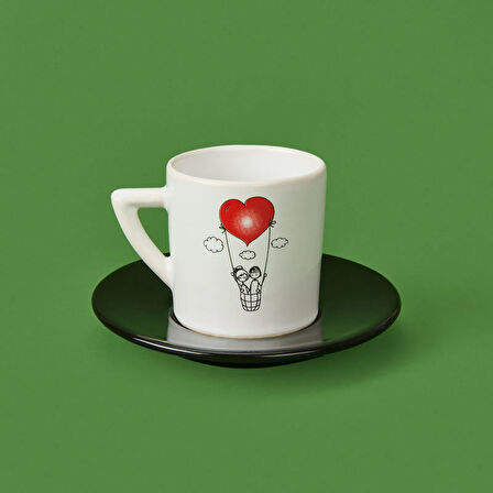 LMB-I02 Sevgi Temalı 2'li Fincan Takımı - Renkli - 90 ml