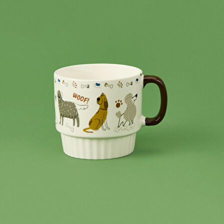 Renkli Porselen Kupa - Asorti - 420 ml