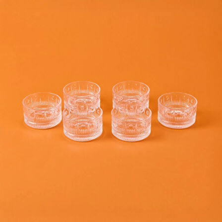 Branda 6'lı Cam Kase - Şeffaf - 220 ml