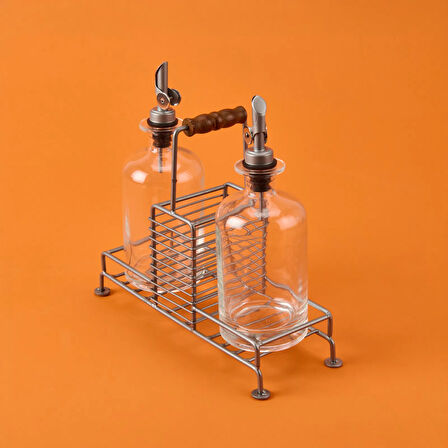 Julia Metal 2'li Cam Yağlık - Şeffaf / Siyah - 200 ml