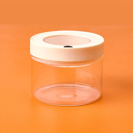 Vakumlu Erzak Kavanozu - Beyaz / Şeffaf - 690 ml