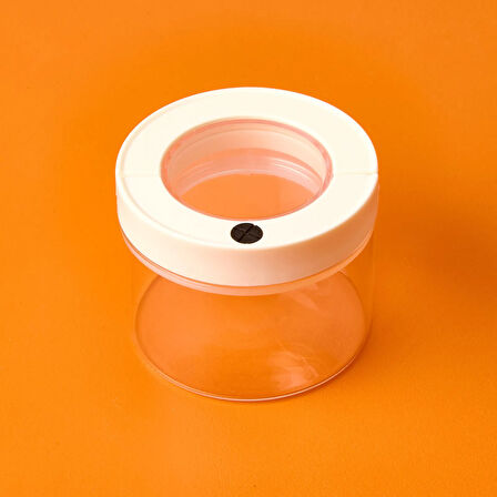 Vakumlu Erzak Kavanozu - Beyaz / Şeffaf - 690 ml
