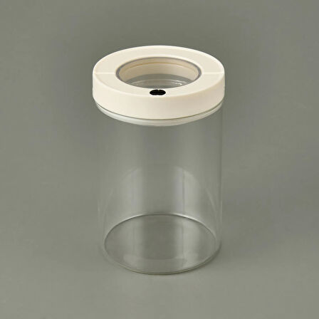 Vakumlu Erzak Kavanozu - Beyaz / Şeffaf - 1400 ml