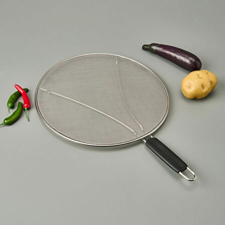 Yağ Sıçratmaz - Gri - 33 cm