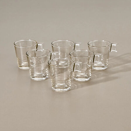 In Love Napoli 6'lı Espresso Fincanı - Şeffaf - 90 ml