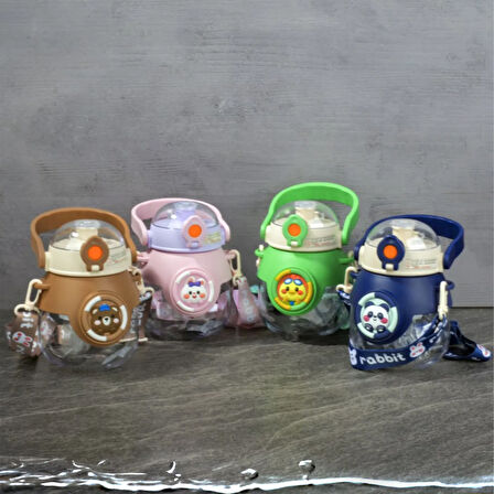 Polikarbon Figürlü Matara - Asorti - 900 ml