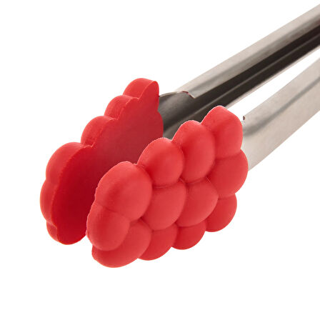 With Love Metal Saplı Silikon Uçlu Uzun Servis Maşası - Asorti - 28 cm