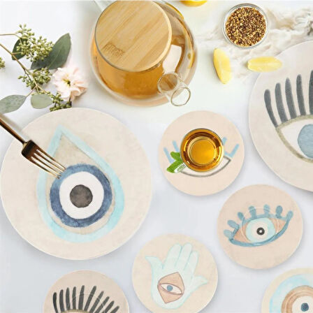 Mia Amulet Tatlı Tabağı - Asorti - 19 cm