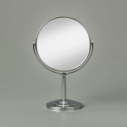 Ayaklı Çift Taraflı Ayna 3x Yakınlaştırma - Gümüş - 21 cm