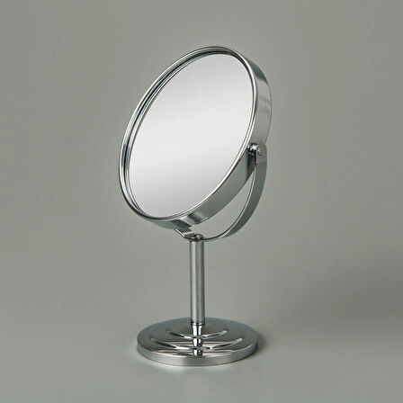 Ayaklı Çift Taraflı Ayna 3x Yakınlaştırma - Gümüş - 21 cm