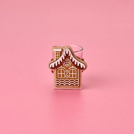 Ev Desenli Bardak Mumluk - Asorti - 14x14x14 cm