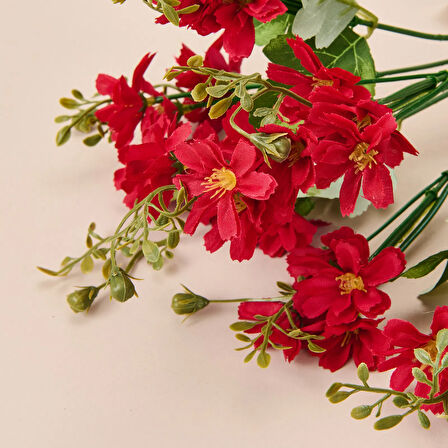 Dekoratif Yapay Papatya - Bordo - 34 cm