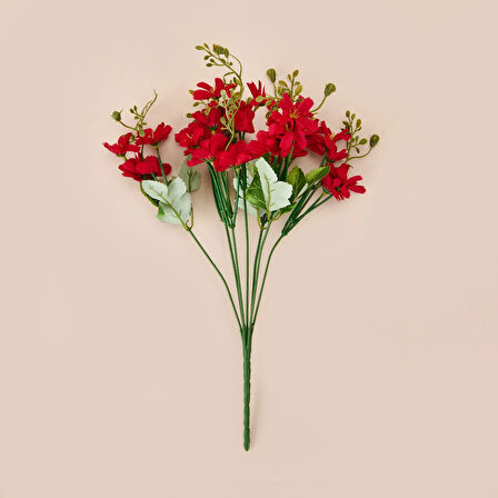 Dekoratif Yapay Papatya - Bordo - 34 cm