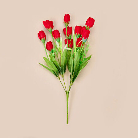 Manolya Yapay Çiçek - Kırmızı - 38 cm