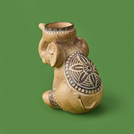 Elephant Mumluk - Bej - 15x14 cm