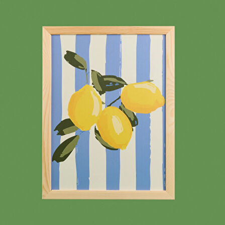 Deco Lime Cello Duvar Panosu - Mavi / Sarı - 30x40 cm