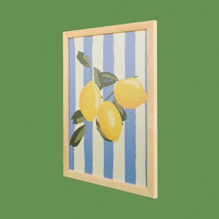 Deco Lime Cello Duvar Panosu - Mavi / Sarı - 30x40 cm