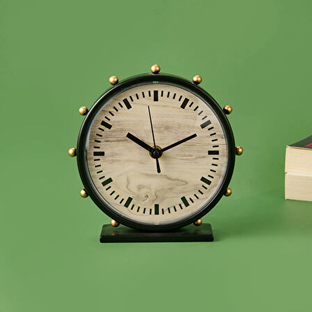 Deco Timon Masa Saati - Siyah - 18 cm