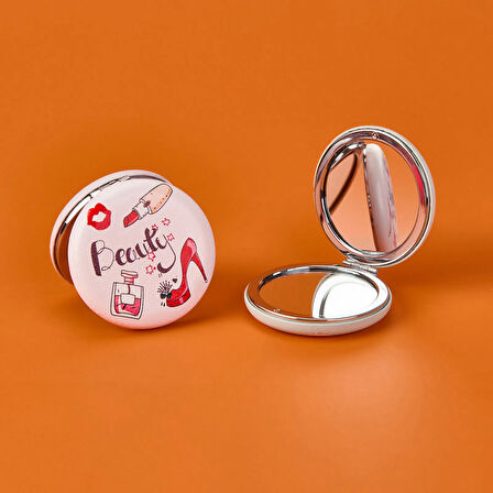 Yuvarlak Mini Cep Aynası - Asorti - 7x2 cm