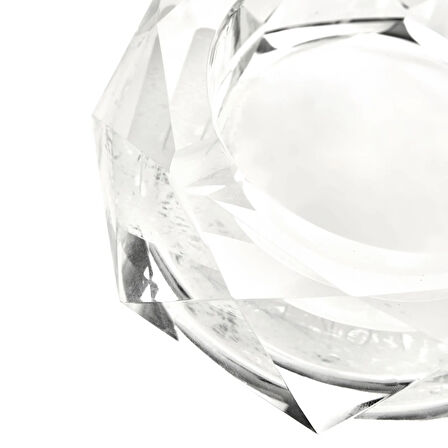 Deco Kristal Yuvarlak Küllük - Şeffaf - 10 cm