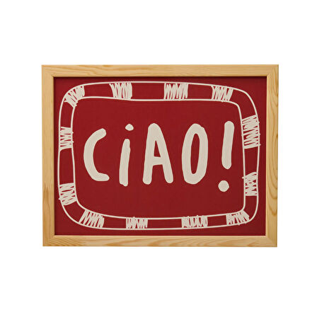 Deco Ciao Duvar Panosu - Kırmızı - 30x40 cm