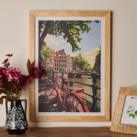 Deco Amsterdam Houses Tablo - Renkli - 50x70 cm