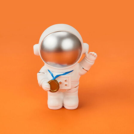 Madalyalı Astronot Dekor - Asorti - 12x7 cm