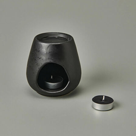 Deco Enyo Seramik Buhurdanlık - Mat Siyah - 11 cm