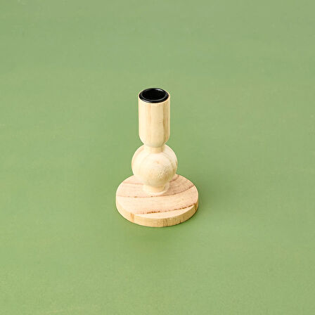 Konik Şamdan - Krem - 9,5x9,5x12,8 cm