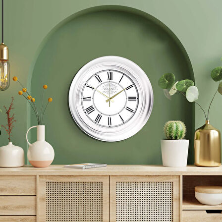 Rustik Duvar Saati - Beyaz - 45 cm